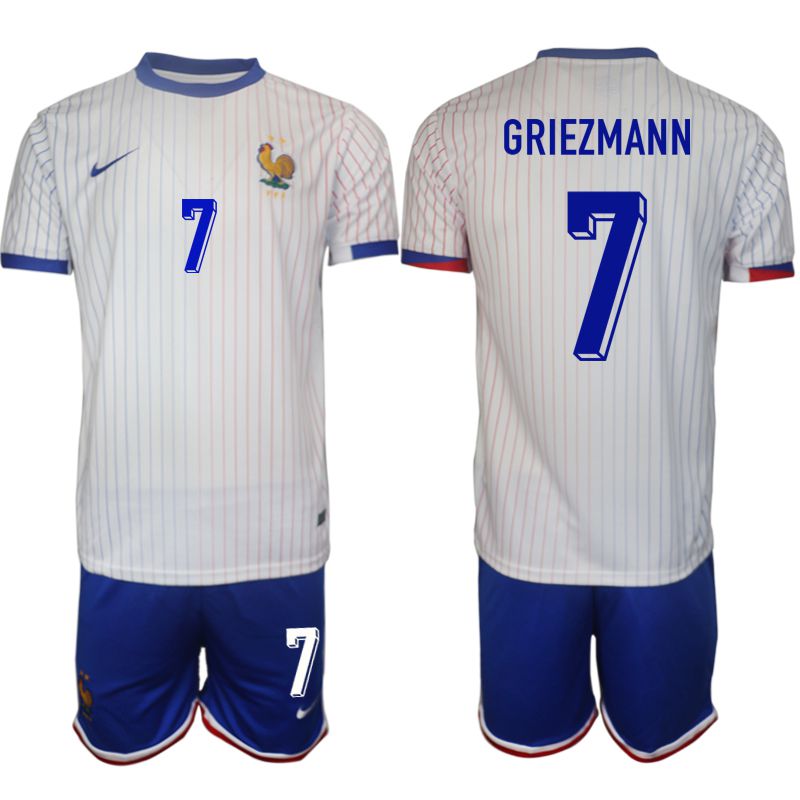 Men 2024-2025 Season France away White 7 Soccer Jersey